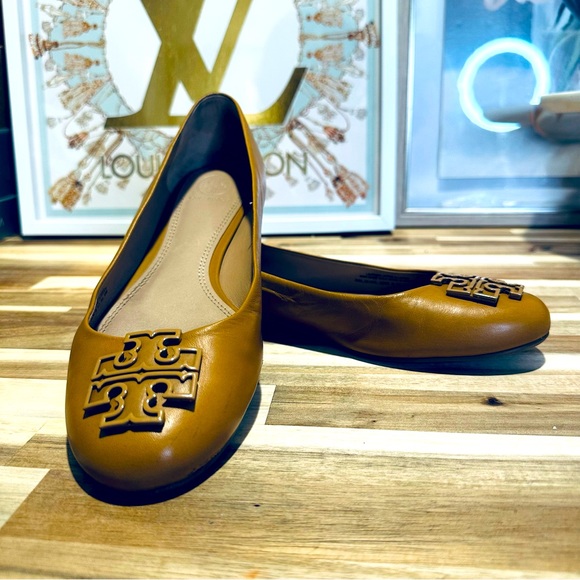 Tory Burch Lowell 2 Ballet Flats Mestico Blonde Leather, Size 9 - Picture 3 of 13